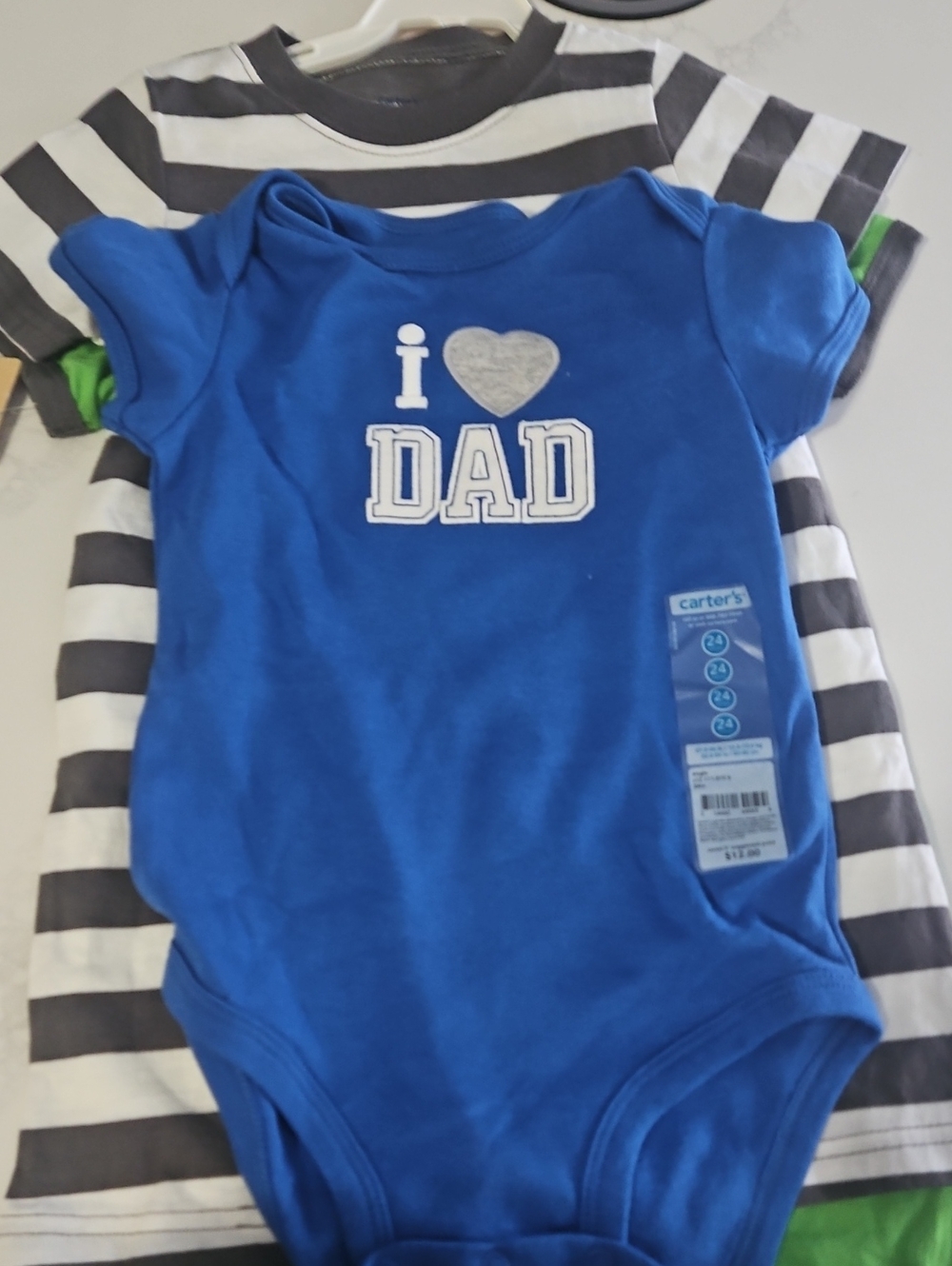 Carter's Royal Blue "I ♥ DAD" Short-Sleeve Baby Bodysuit